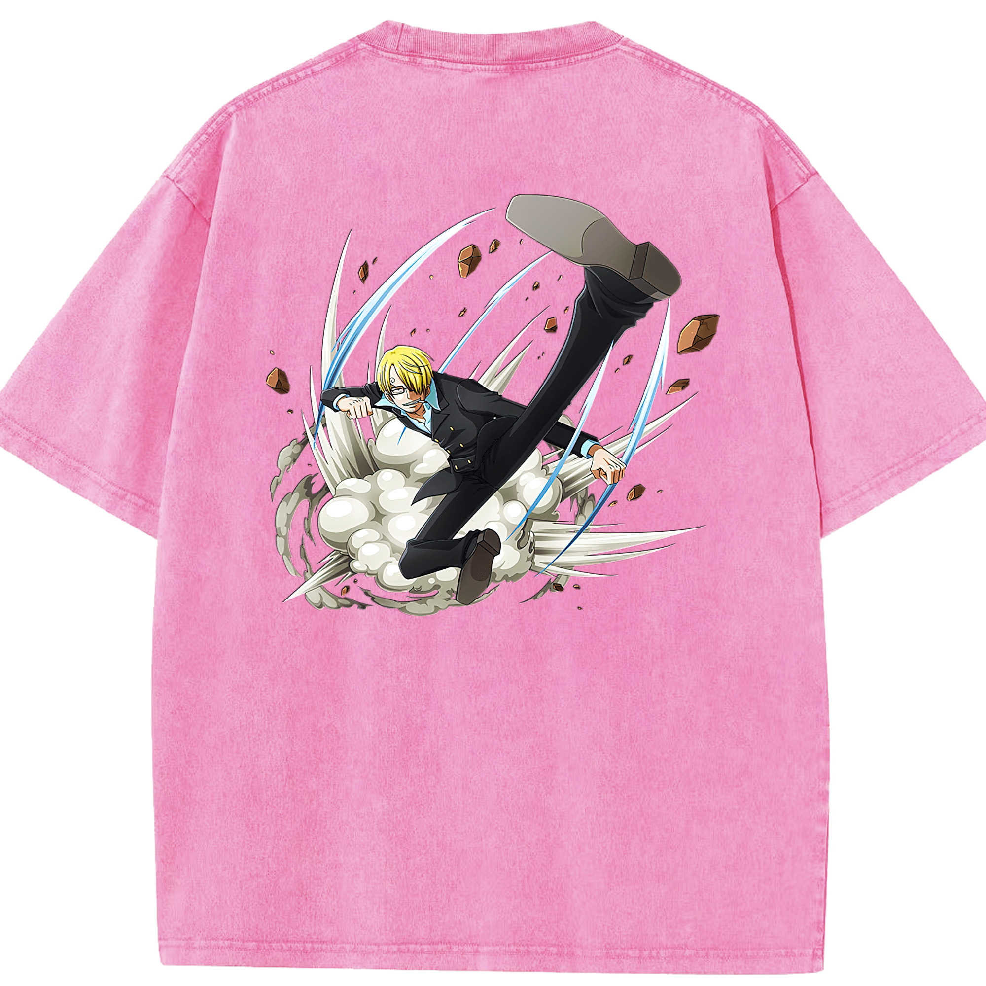 ワンピース サンジ ONE PIECE Sanji 綿100% ヴィンテージ風 半袖Tシャツ（背面プリント）